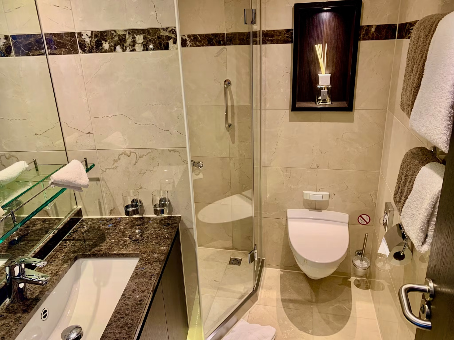 Marble bath · L'Occitane amenities
