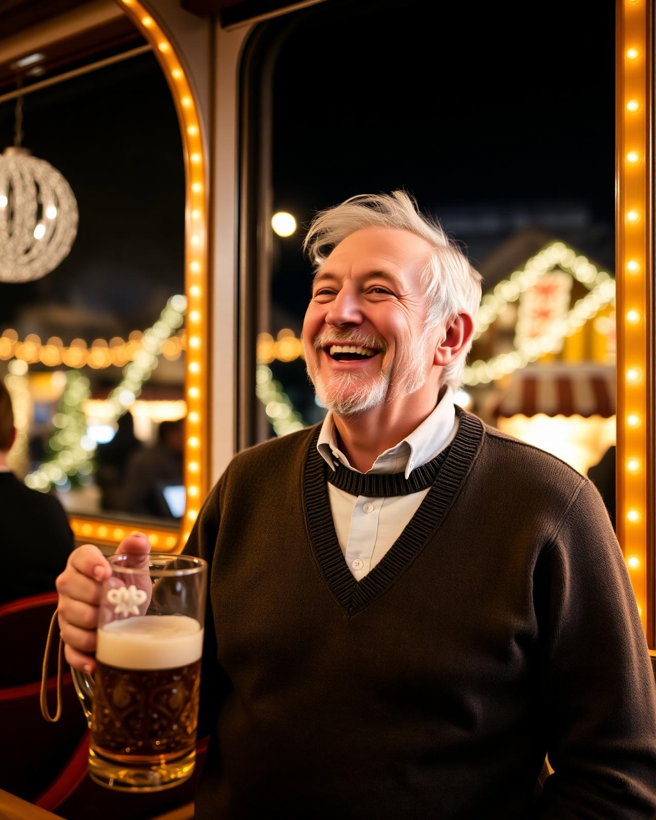 A happy guest enjoying Happy Hour aboard